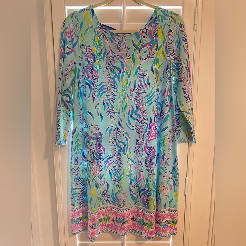 NWT Lilly Pulitzer Ophelia Dress in Blue Oasis Swim Shady Size Large